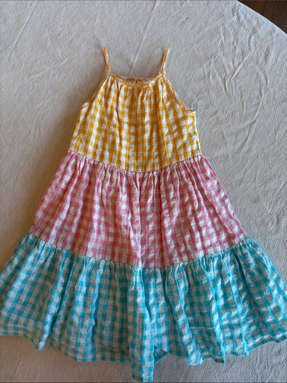 Tucker + Tate Tiered Gingham Dress - Yellow, Pink & Blue